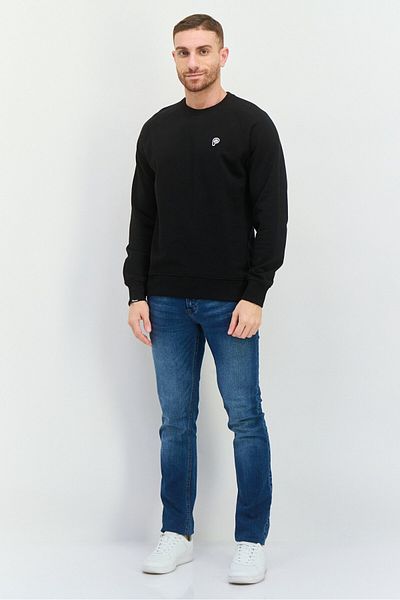 Penfield Men Crew Neck Long Sleeves Embroidered Logo Sweatshirt, Black