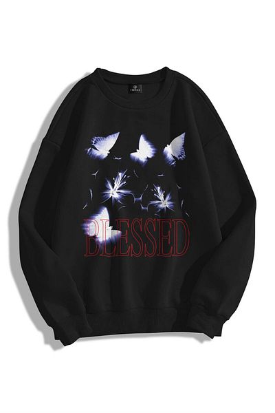 Trendiz Unisex φούτερ με κουκούλα Blessed Crew Neck