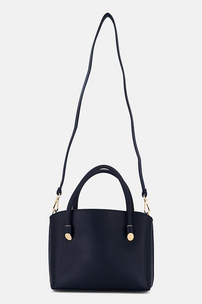 Vince Camuto Women Brand Logo Satchel Bag 19 H X 29 L X 9 W Cm, Dark Navy