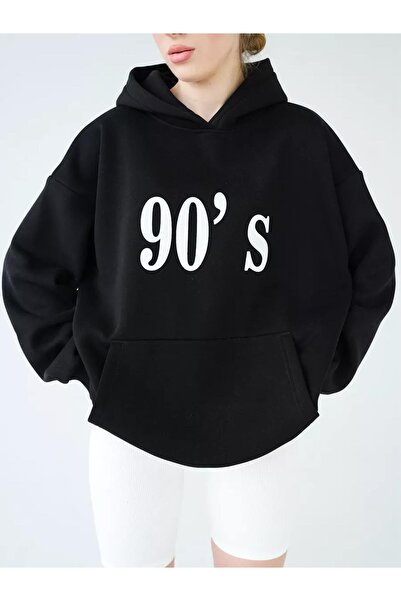 Cupla Μαύρο φούτερ Unisex της δεκαετίας του '90