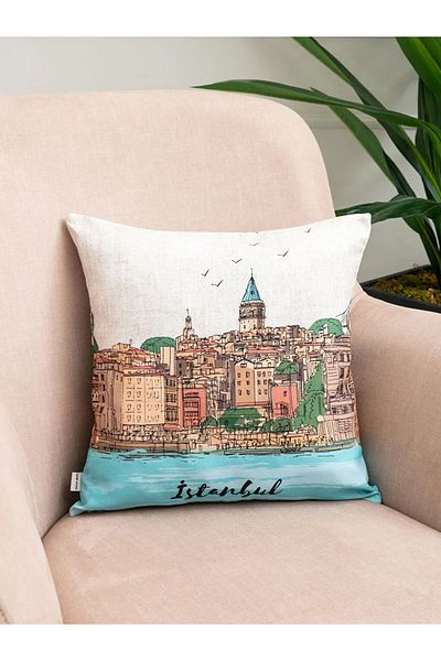 LC Waikiki Throw Pillow Cover Istanbul Printed - 45X45 cm