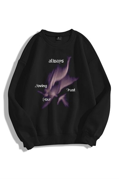 Trendiz Φούτερ με κουκούλα Unisex Love Your Trust Crew με λαιμόκοψη