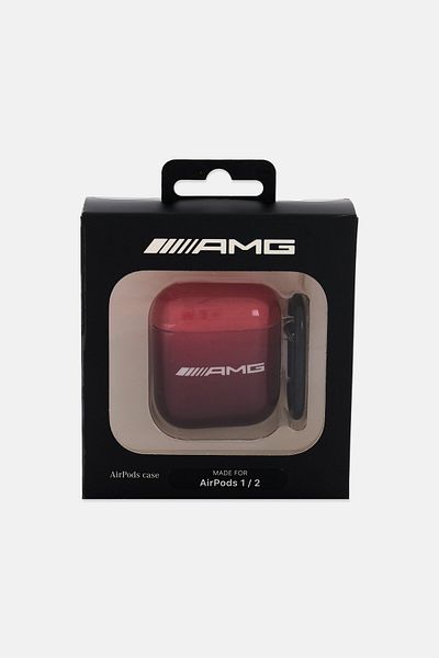 AMG Brand Logo Daisy Airpods Protective Hard Case Cover, Red