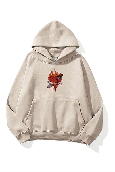 Trendiz Unisex Love Hate Hoodie Stone