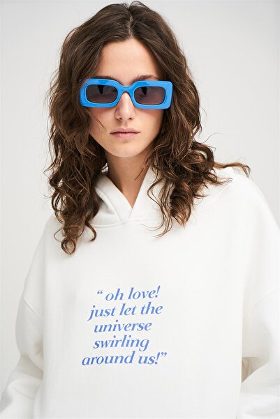 Trendiz Uniszex Fall In Love pulóver kapucnis fehér