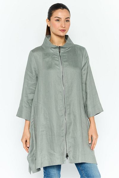 Emporio Armani Women Plain Trench Coat Jacket, Grey