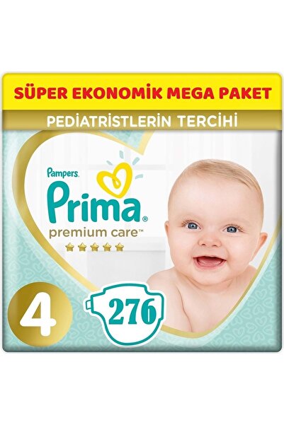 Prima Premium Care Bebek Bezi Beden:4 (9-14KG) Maxi 276 Adet Süper