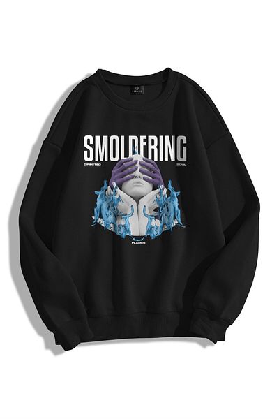 Trendiz Φούτερ με κουκούλα Unisex Smoldering Crew Neck
