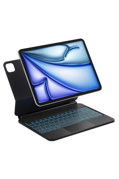 TOKQI iPad Air 11 M3 2025 Uyumlu Manyetik Işıklı Magic Keybord Ultra Klavyeli...