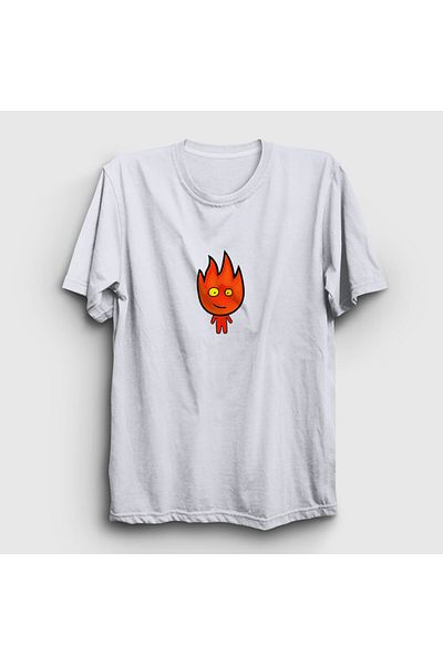 Presmono Fireboy Lover Unisex Λευκό T-Shirt - Παιχνίδι φωτιάς και νερού 457473 ττ