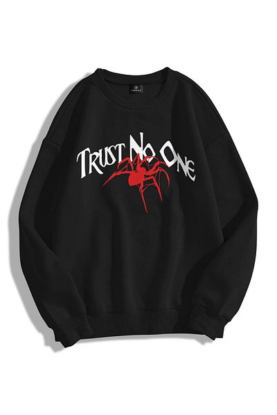 Trendiz Φούτερ με κουκούλα Unisex Trust No One Crew Neck