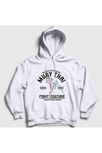Presmono Unisex Λευκό φούτερ με κουκούλα MMA UFC Muay Thai - 452370 ττ
