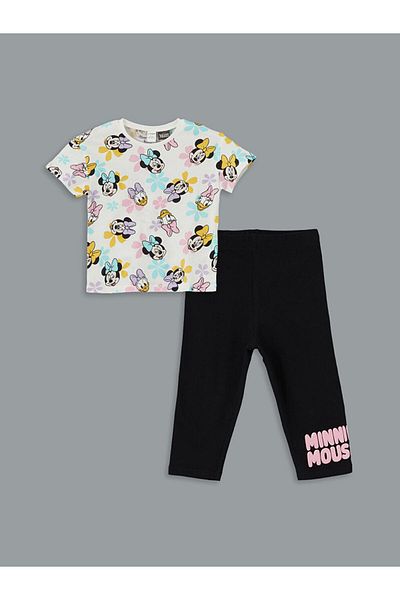 LC Waikiki Tricou și pantaloni de trening pentru fetiță cu imprimeu LCW, pachet de 2