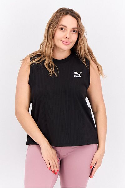 Puma بلوزة نسائية مريحة بدون أكمام للخارج، باللون الأسود