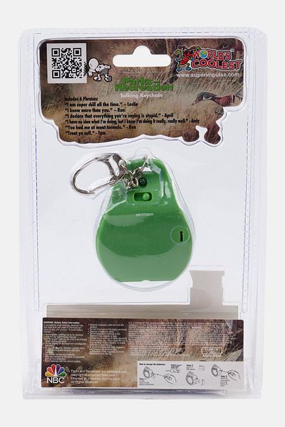 Super Impulse Worlds Coolest Parks And Recreation Talking Keychain, Green
