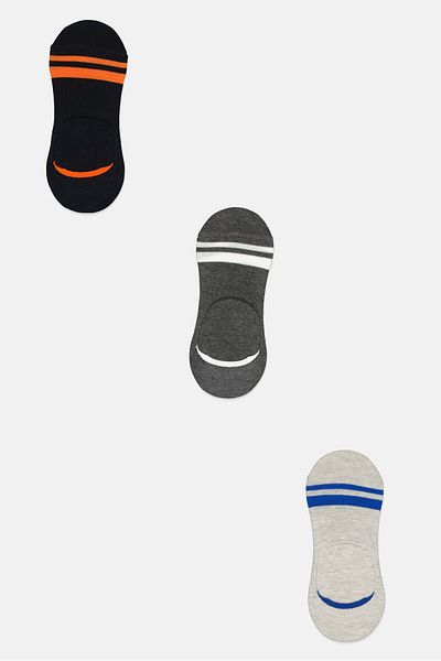 RBX Men 3 Pairs Heather Invisible Socks, Multicolor