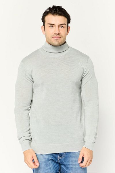 Sorbino Men Turtle Neck Long Sleeves Heather Sweatshirt, Grey