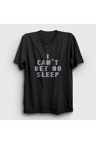 Presmono Unisex Μαύρο μπλουζάκι αϋπνίας «I Can't Get No Sleep» - 458518 ττ