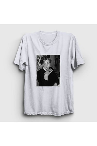 Presmono Νεαρός Leonardo Dicaprio Unisex Λευκό T-Shirt - 467820 ττ