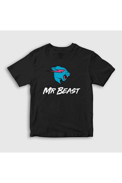 Presmono Tricou unisex pentru copii cu logo negru Mr Beast - 431948 tt