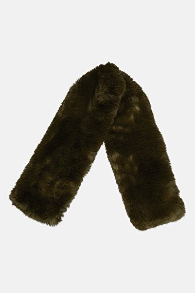 Adrienne Vittadini أوشحة نسائية من الفرو الصناعي 120 × 20 سم، أخضر