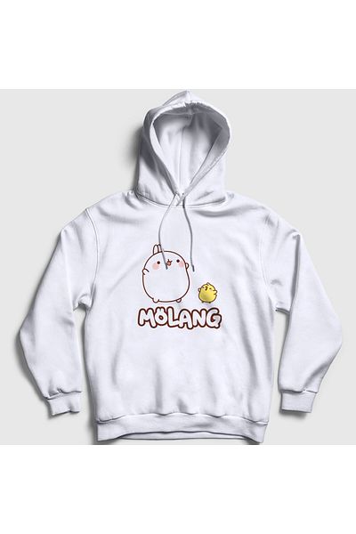 Presmono Λευκό φούτερ Unisex Molang Piu Piu με κουκούλα - 464877 ττ