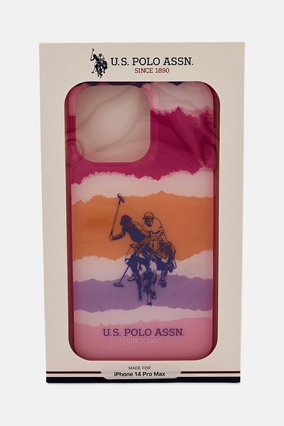 U.S. Polo Assn. جراب حماية لجهاز iPhone 14 Pro Max، فوشيا