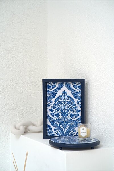 DEKORMED TASARIM BLUE BLANK TEPSİ- AYAKLI ORGANİZER SET