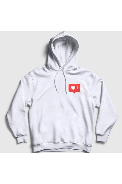 Presmono Λευκό Like Like Heart μοτίβο Unisex φούτερ με κουκούλα - 433759 ττ