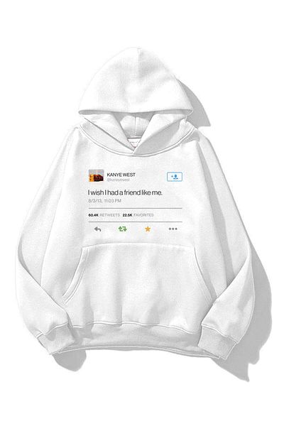 Trendiz Λευκό φούτερ Kanye Tweet Unisex