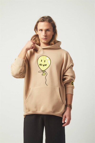 Trendiz Drew Balloon Oversize Sweatshirt Hoodie Cream Tr30012