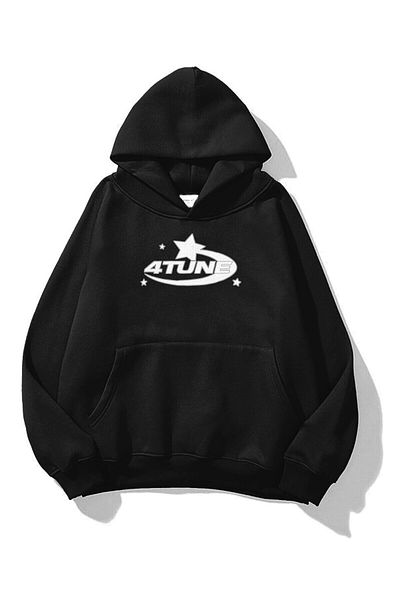 Trendiz Μαύρο φούτερ Unisex 4tune με κουκούλα