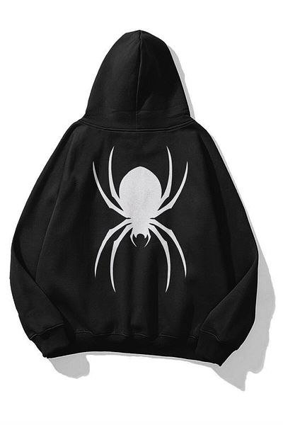 Trendiz Унисекс Суичър с качулка Spider Черен