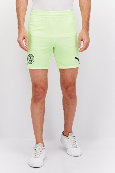 Puma شورت تدريب رياضي رجالي برباط، لون أخضر ليموني