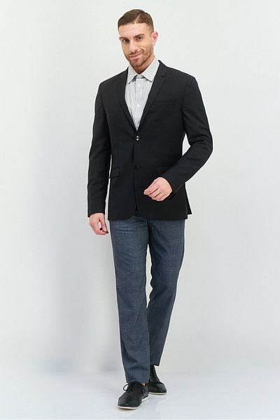 Calvin Klein Men Fitted Solid Semi-Formal Blazer, Black