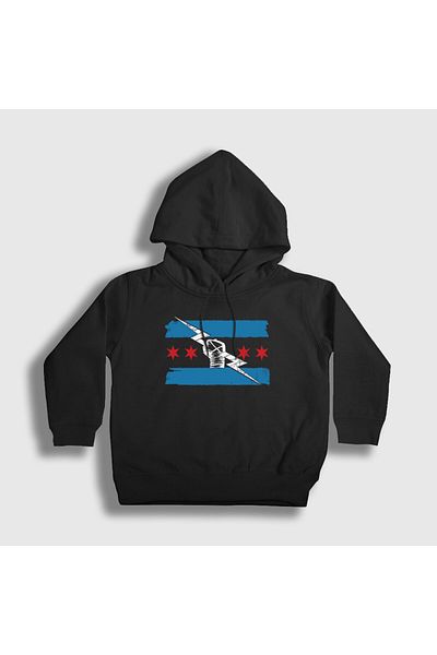 Presmono Детски суитшърт с качулка Black Punk Logo V2 Wwe - 452042tt