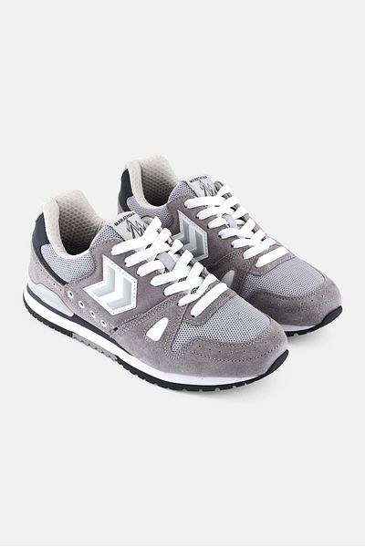 hummel Men Marathona Suede Lace Up Outdoor Shoes, Grey