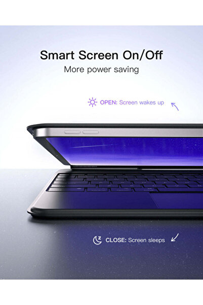 TOKQI İpad Air 13 Inç M3 2025 Uyumlu Manyetik Işıklı Magic Keybord Ultra Klavye