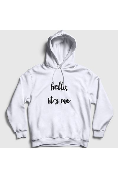Presmono Μουσική Adele 'Hello It's Me' Unisex φούτερ με λευκή κουκούλα 475410 ττ