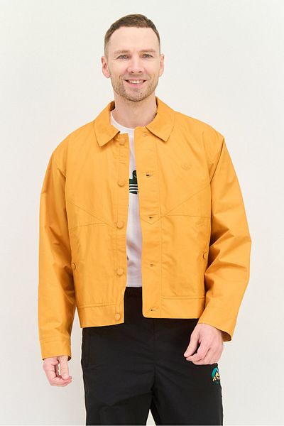 adidas Men Sportswear Fit Embroidered Logo Outdoor Jacket Shirts, Orange