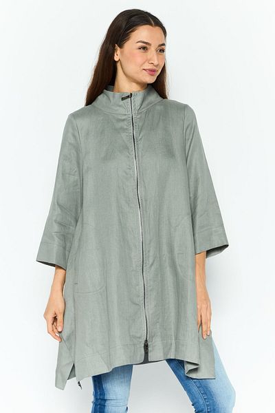 Emporio Armani Women Plain Long Sleeve Coat Jacket, Grey
