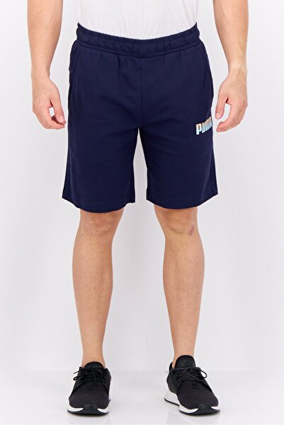 Puma Men Slim Fit Brand Logo Outdoor Shorts, Dark Blue