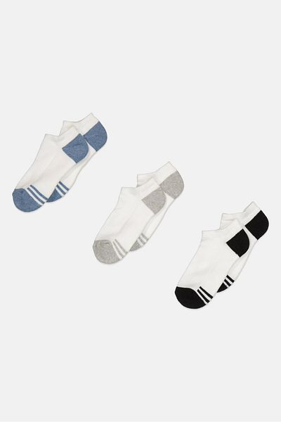 RBX Kids Boy 3 Pairs Outdoor Ankle Socks, White Combo