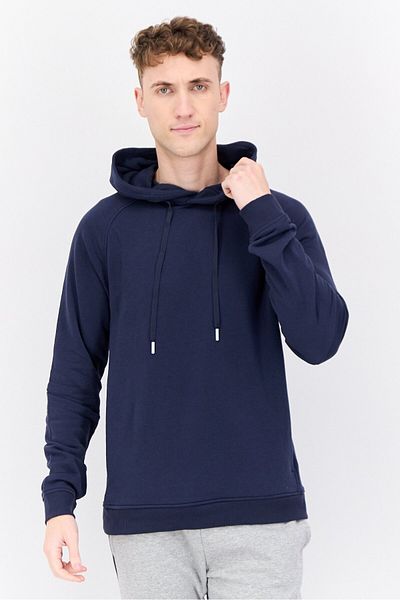 Kenneth Cole Men Active Hooded Solid Long Sleeves Sweatshirt, Navy