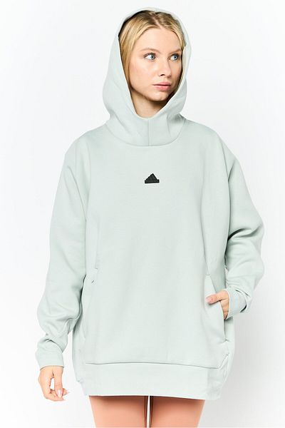 adidas Women Sportswear Fit Brand Logo Outdoor Hoodie, Light Sage Green