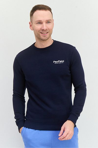 Penfield Men Crew Neck Brand Logo Long Sleeves Sweatshirt, Navy
