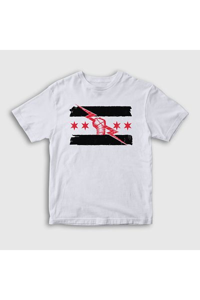 Presmono Tricou alb pentru copii unisex cu logo CM Punk WWE - 434779 tt