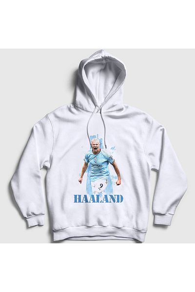 Presmono Αθλητικό φούτερ Erling Haaland Unisex με λευκή κουκούλα 430610 ττ