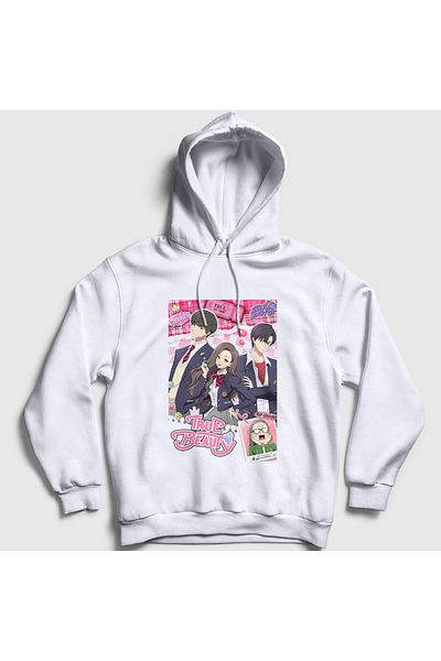 Presmono Φούτερ True Beauty Unisex με λευκή κουκούλα - Σχέδιο Anime 473757 ττ