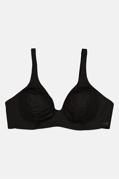 SLOGGI Women Textured Padded Body Adapt T-Shirt Bra, Black